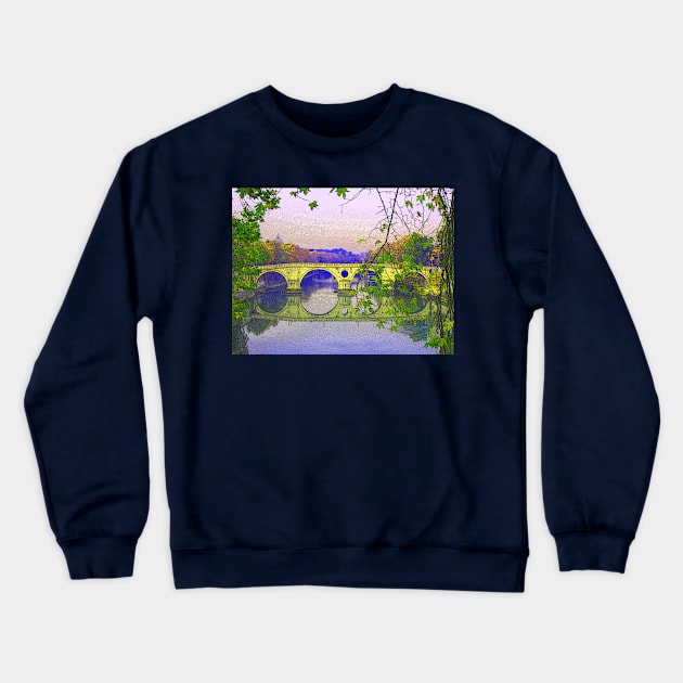 Sisto Bridge, Rome, Italy Crewneck Sweatshirt by vadim19